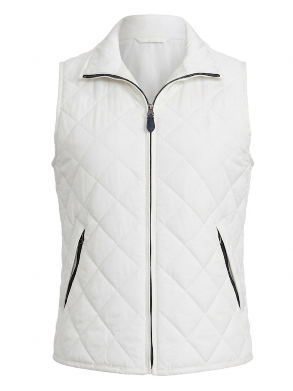 Ralph Lauren Blue Label Quilted Full-Zip Vest In White Size Large Like New!